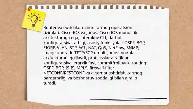 Router va switchlar uchun tarmoq operatsion tizimlari 3
