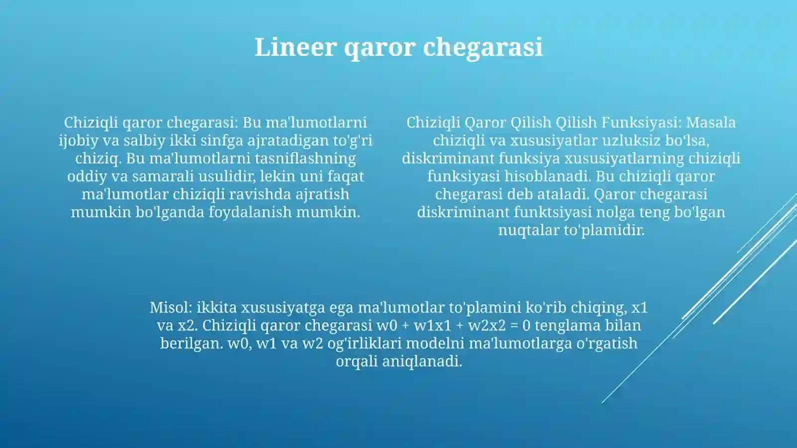 Chiziqli Qaror Qilish Qilish Funksiyasi 3