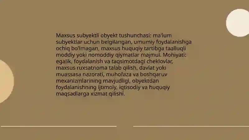 Maxsus subyektli obyekt 3