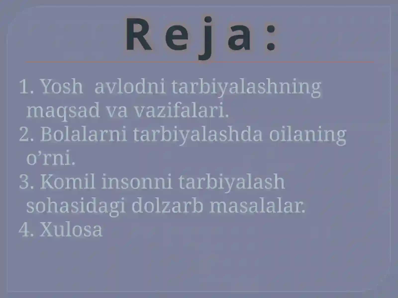 OILA TARBIYASI ASOSLARI 3