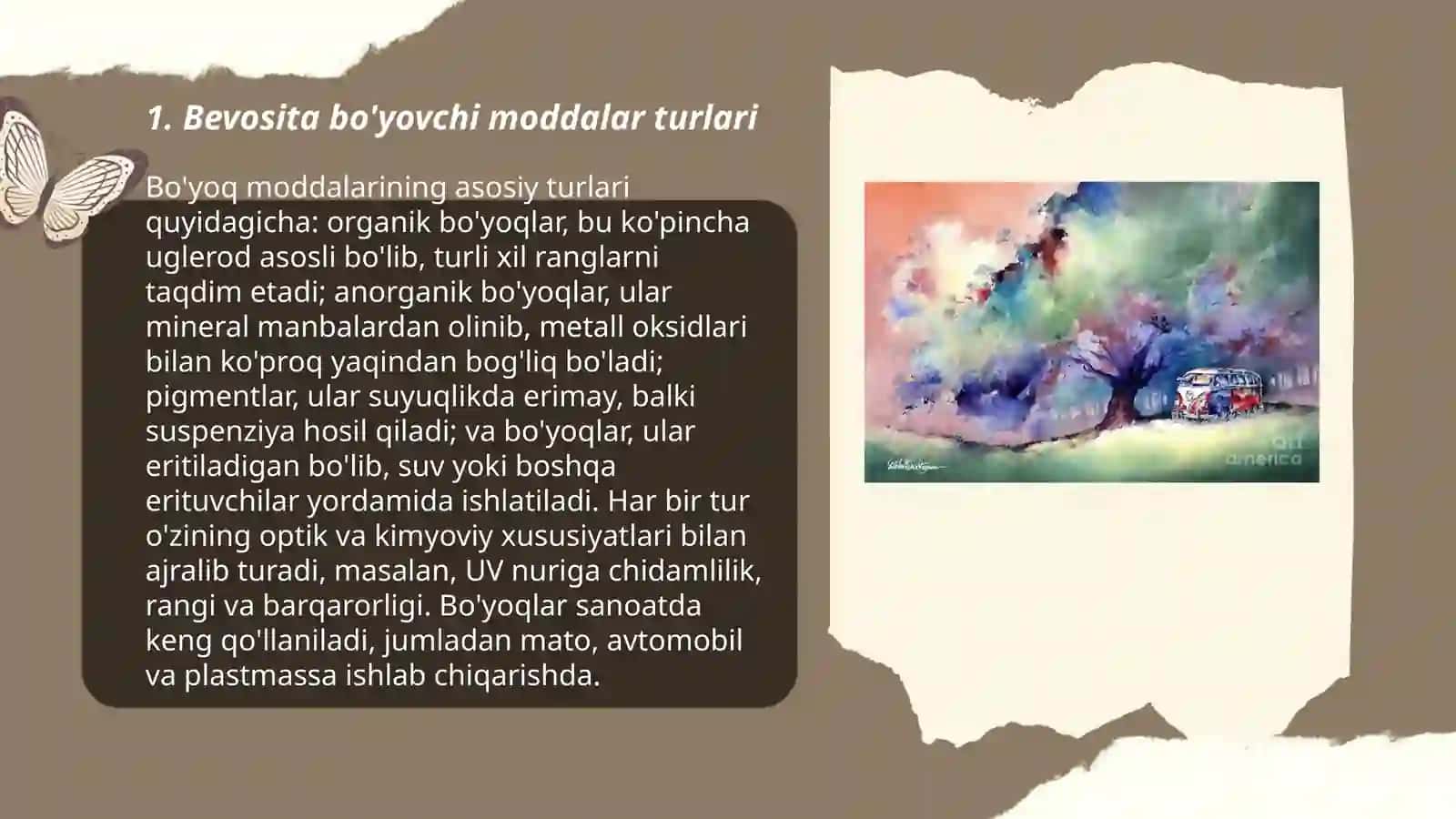 Bevosita bo'yovchi moddalar 3