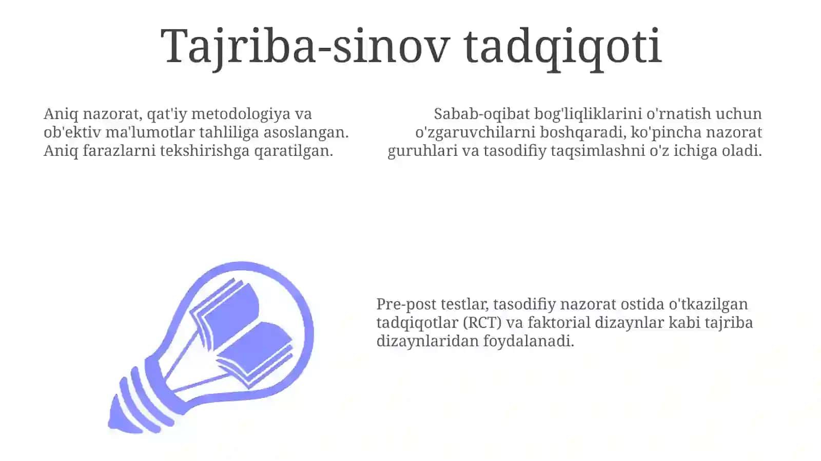 Tajriba-sinov tadqiqoti 3