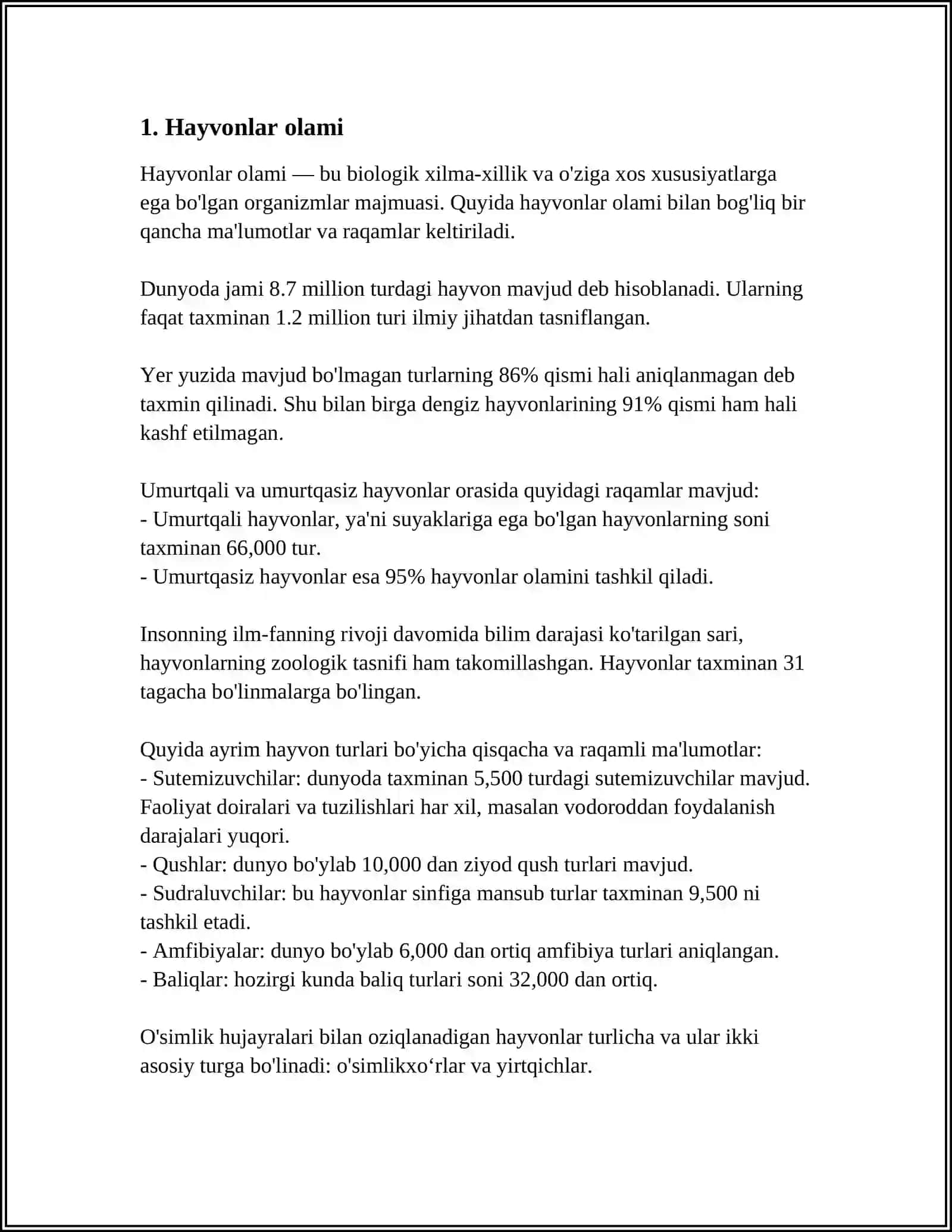 Hayvonlar olami 3