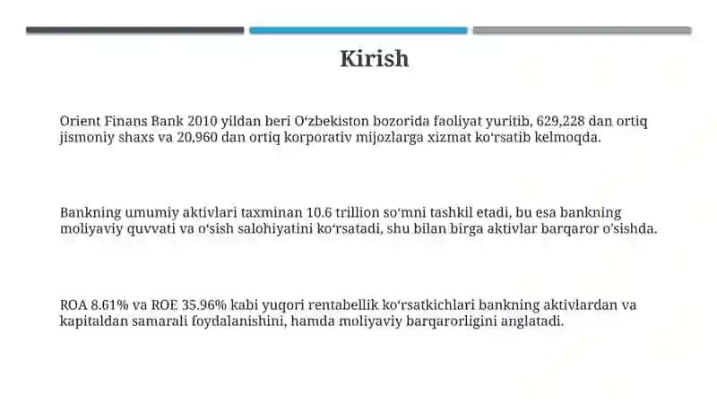Orient Finans Bank: Asosiy moliyaviy ko'rsatkichlar 3