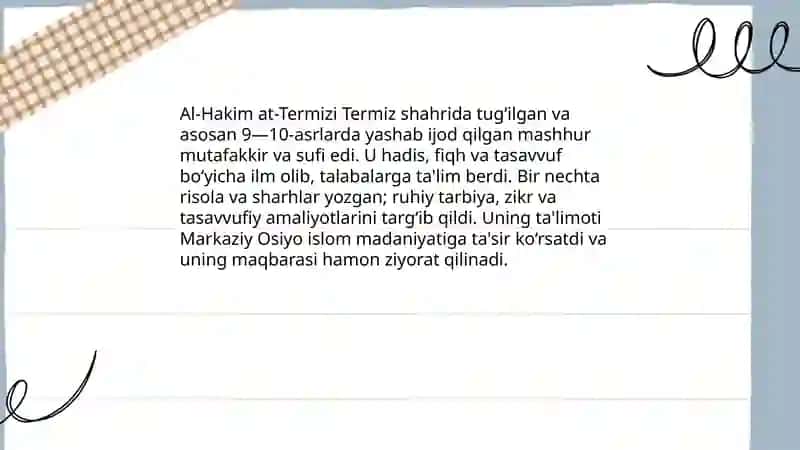 Al Hakim at Termiziyning asarlari 3