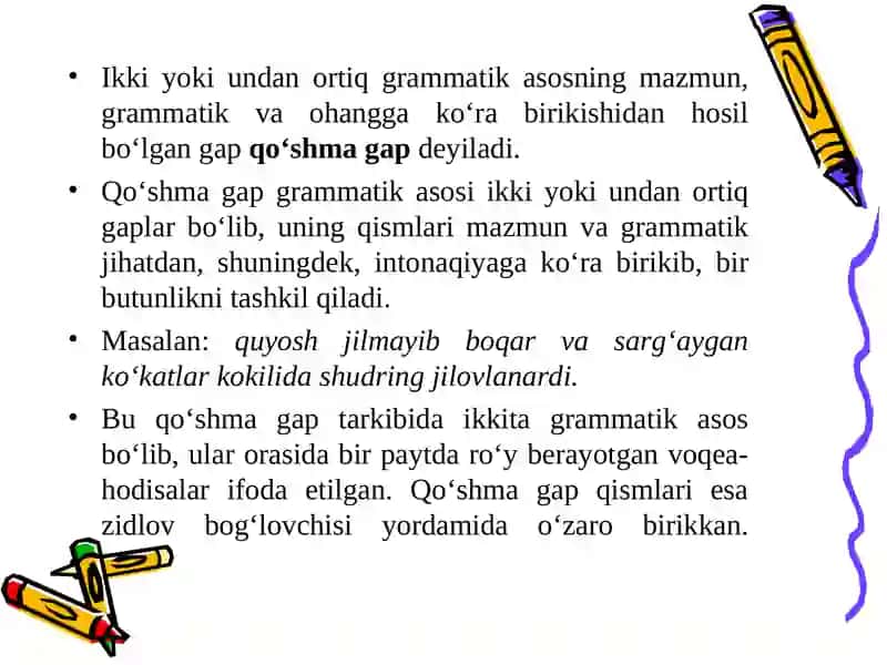 Qo‘shma gapning ta’rifi va tasnifi 3