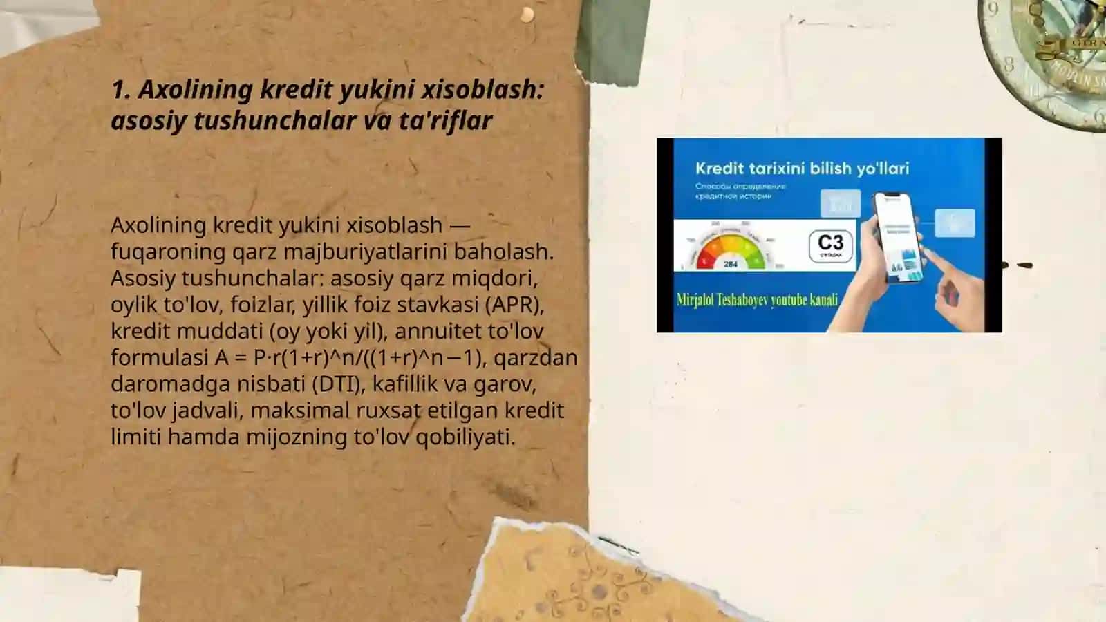 Axolining kredit yukini xisoblash 3
