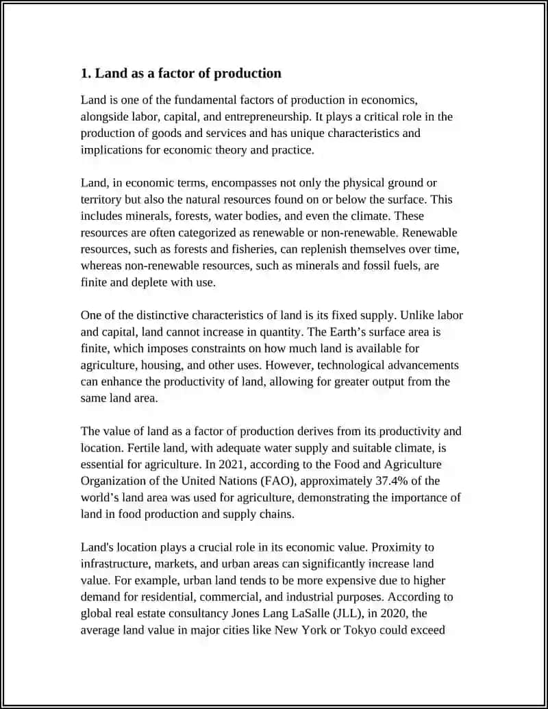 Land as a Factor of Production 3