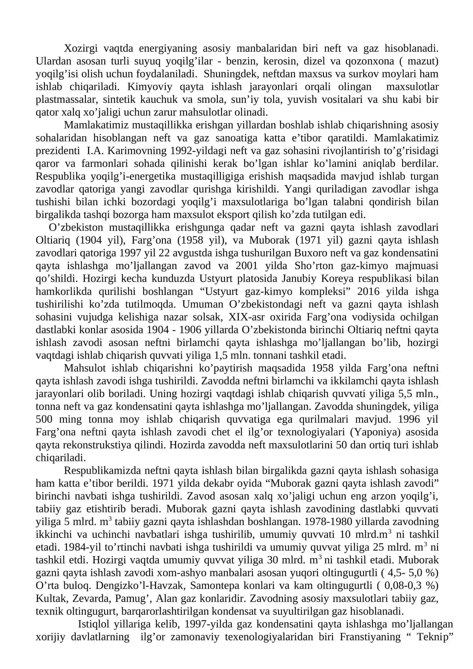 Neft va gazni qayta ishlash texnologiyasi 3