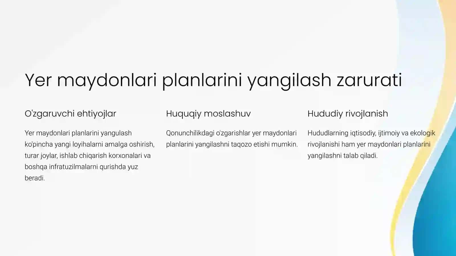 YER MAYDONLARI PLANLARNI YANGILASH TARTIBI QANDAY AMALGA OSHIRISH 3