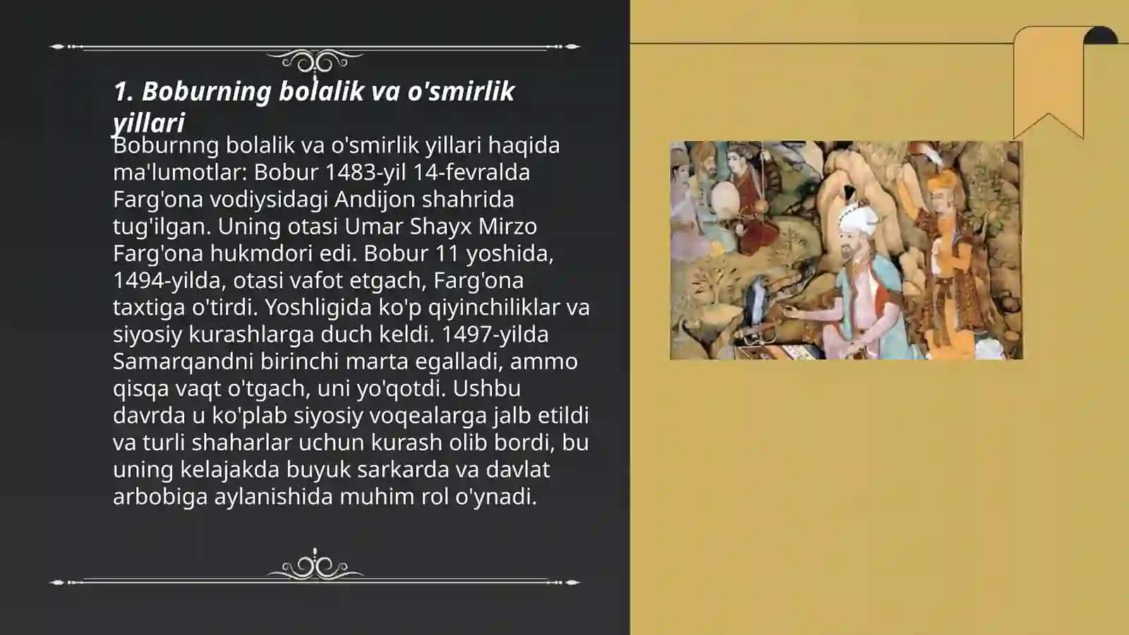 Boburning bolalik va o'smirlik yillari 3