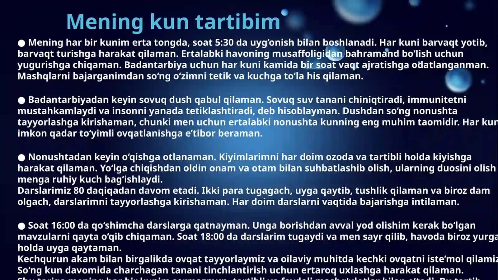 "Mening hayot falsafam" 3