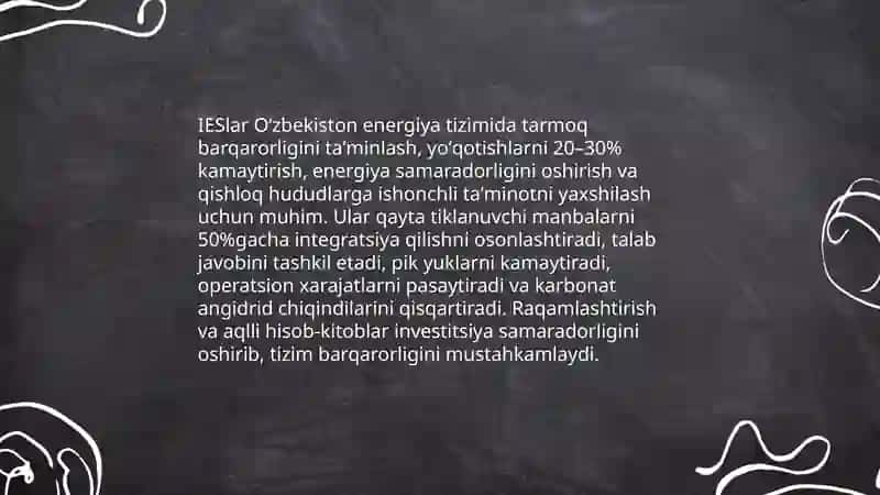 Oʻzbekiston Energiya tizimlarida IES larni ahamyati 3