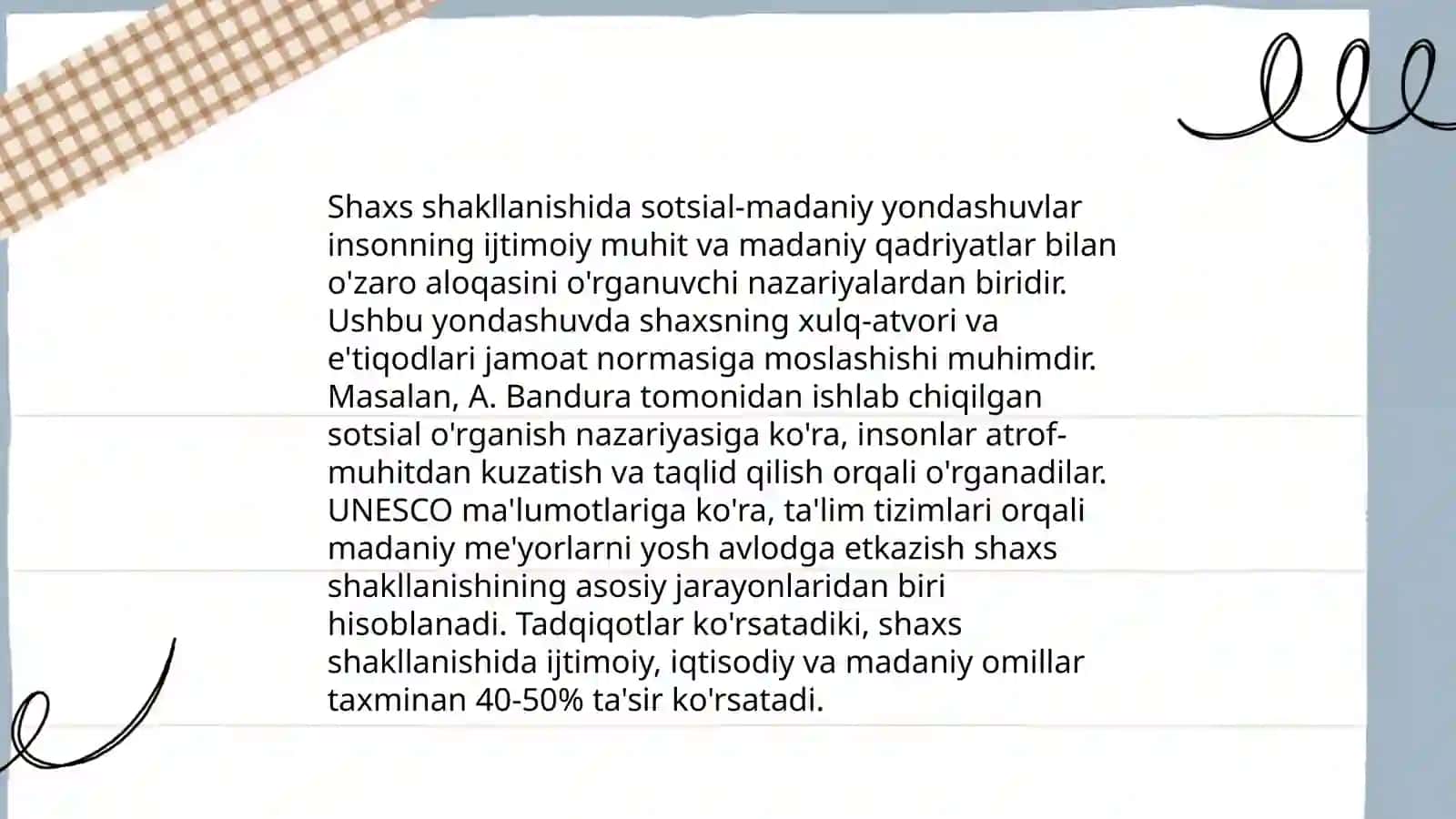 Shaxs Shakllanishi va Tarbiyasi 3