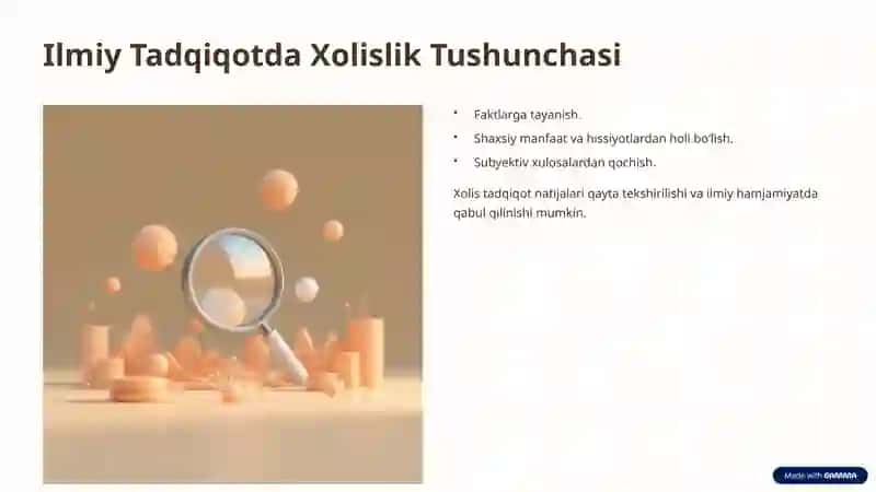 Ilmiy tadqiqot metodologiyasiga xolisliklar. 3
