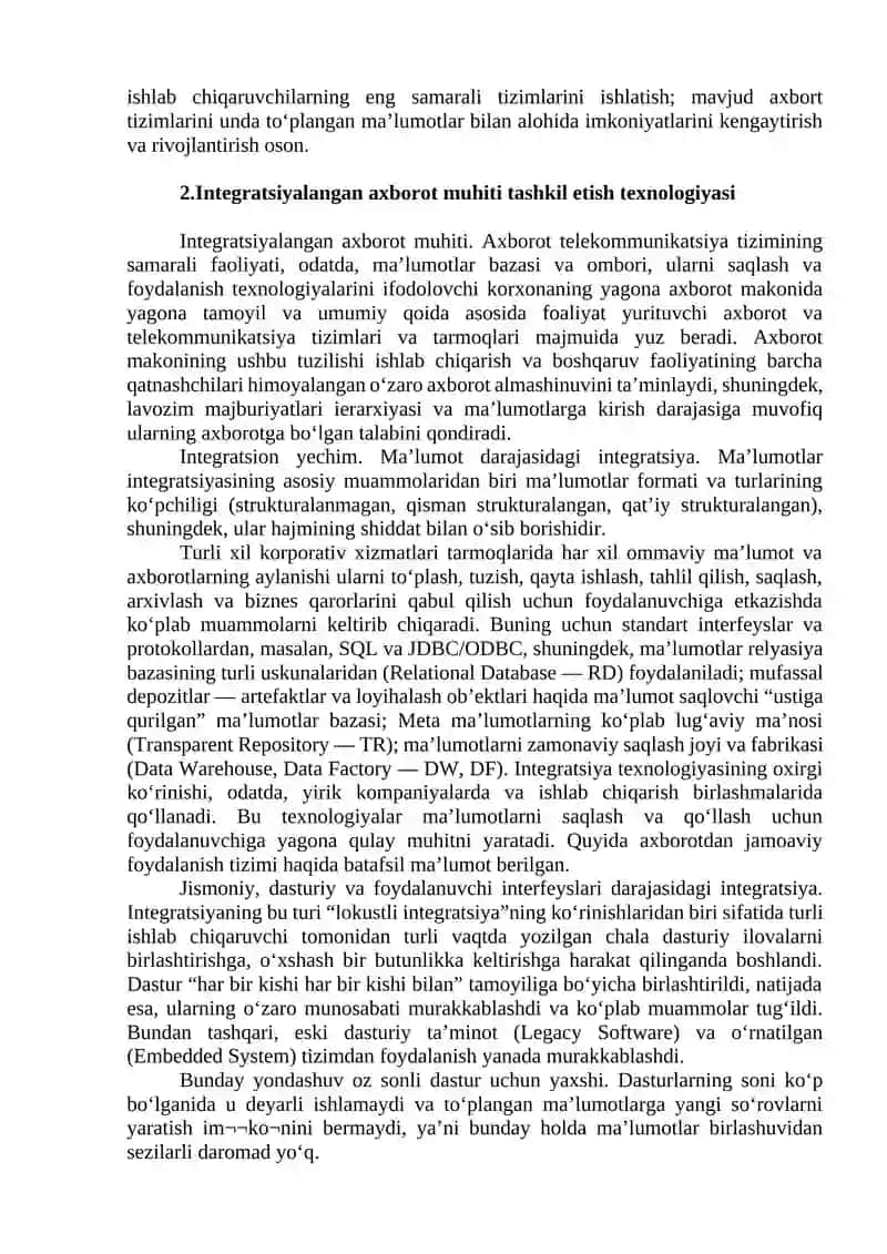 Integratsiyalashgan axborot tizimlari 3