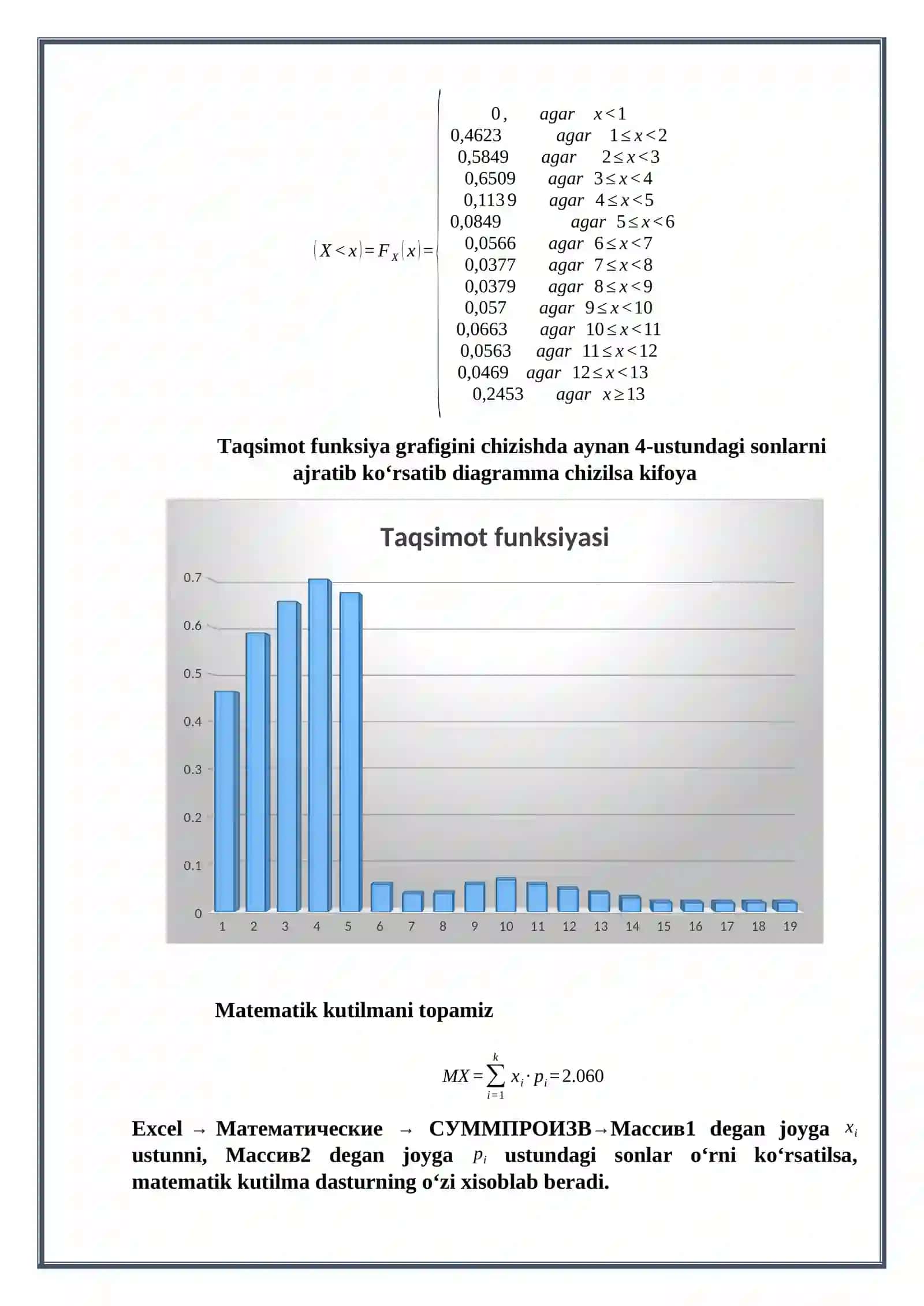 TANLANMANI BOSHLANG‘ICH STATISTIK TAHLILI 3