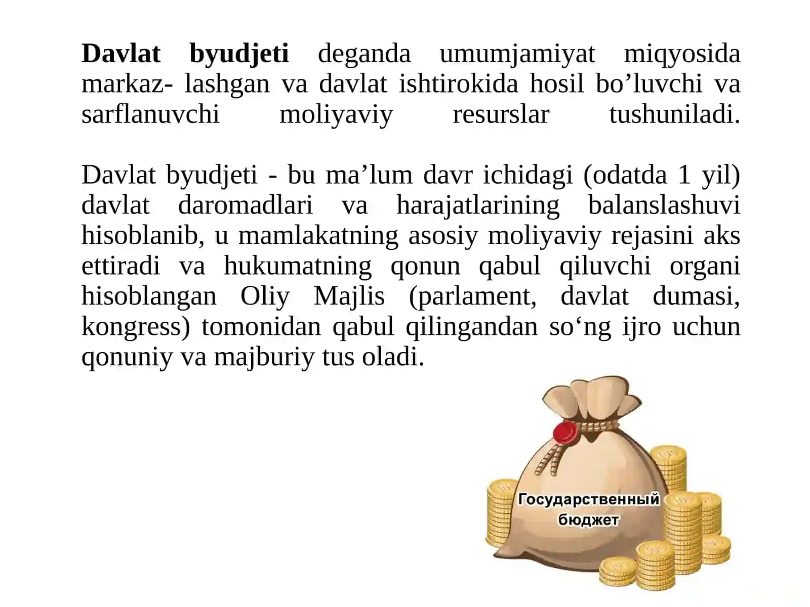 DAVLAT BYUDJETI, SOLIQLAR VA DAVLAT QARZI 3