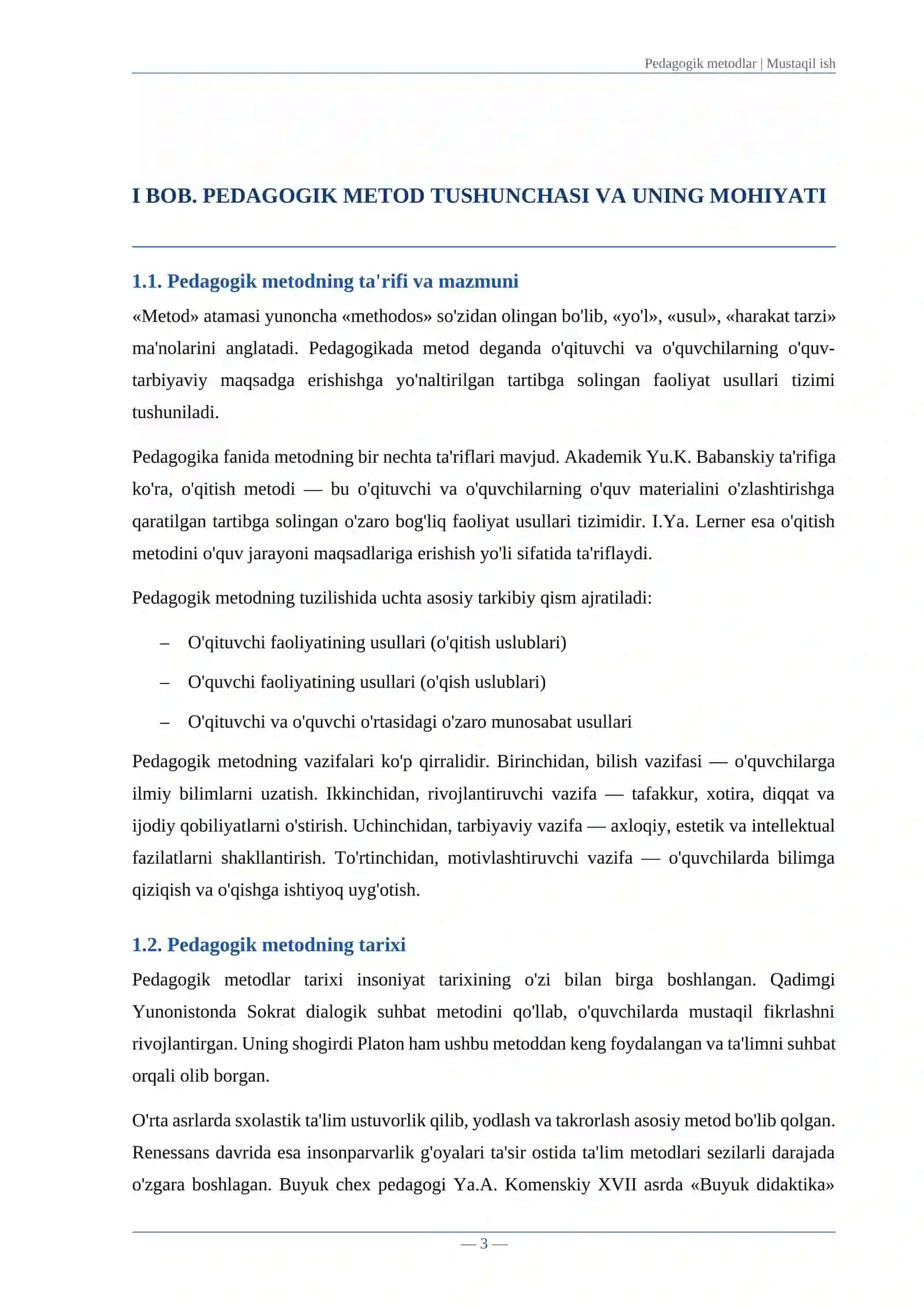 PEDAGOGIK METODLAR: NAZARIYA, TASNIF VA AMALIYOT 3