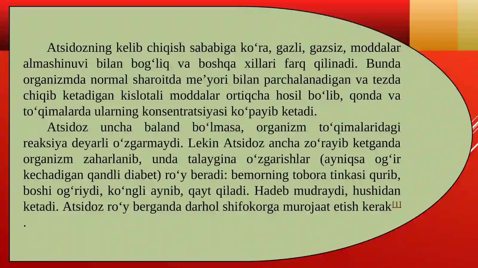 Atsidoz va alkaloz ko’rinishlari 3