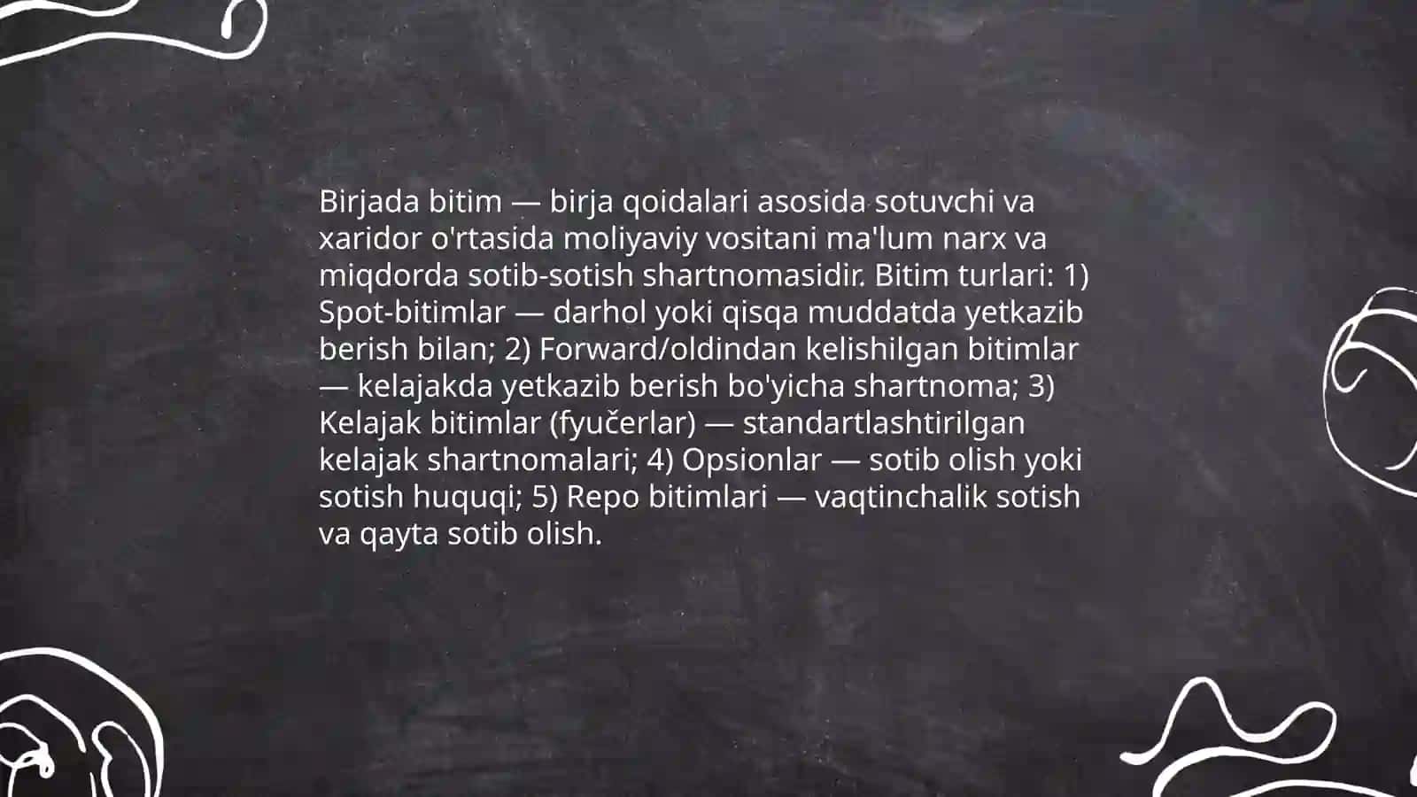 Birjadagi bitim va operatsiyalar 3