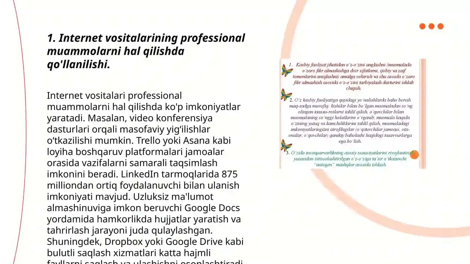 Internet kasbiy muammolarni hal qilish vositasi sifadi 3