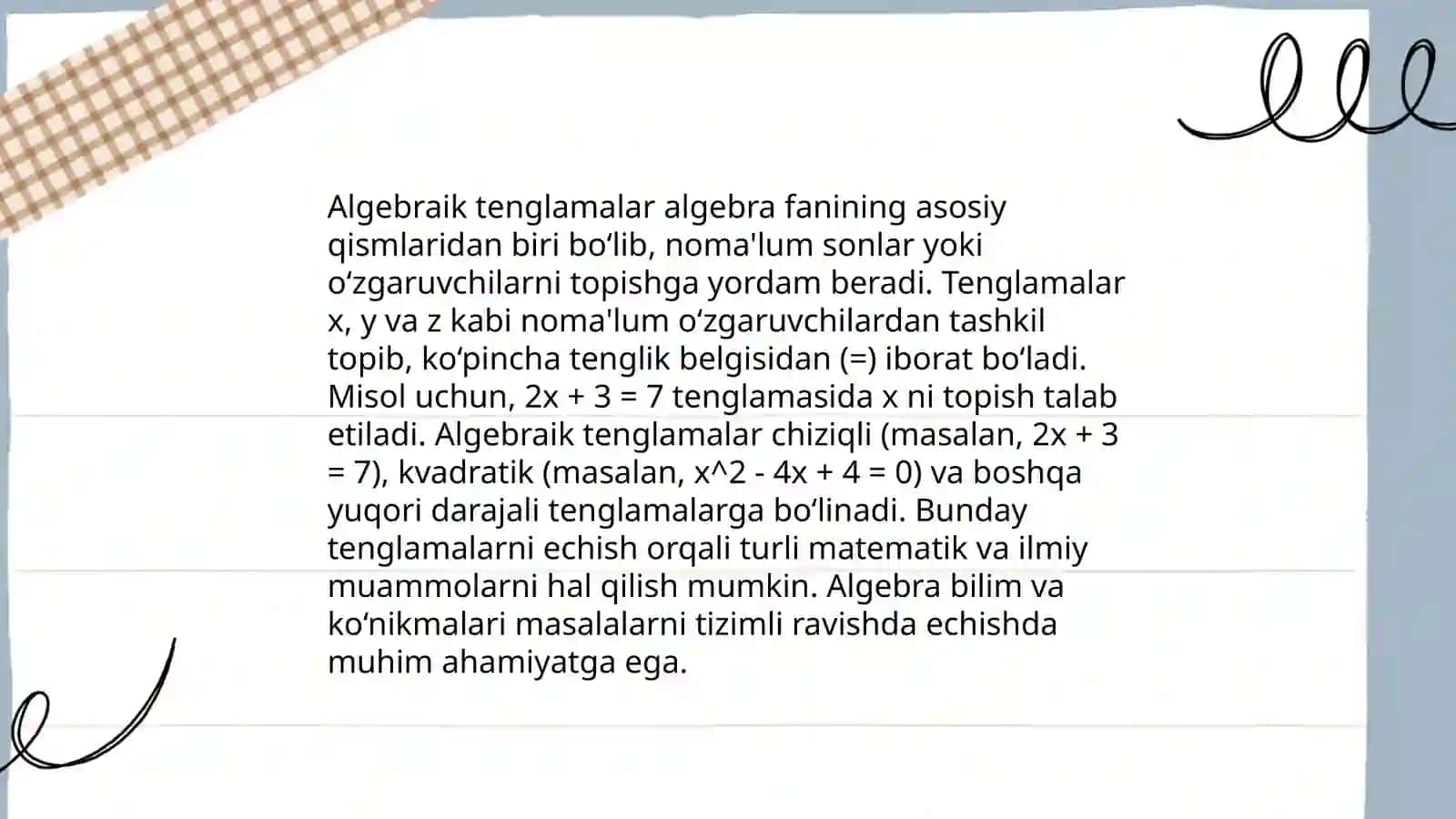 Algebraning asosiy teoremasi 3