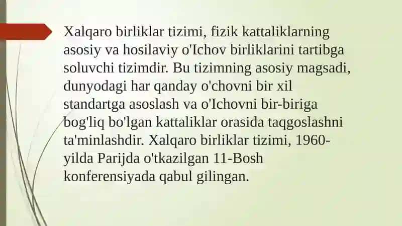 Xalqaro birliklar tizimi 3