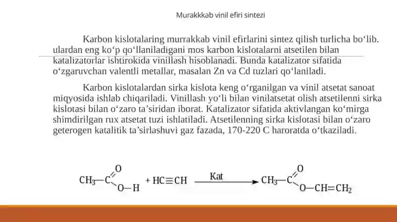 Murakkab vinil efiri sintezi 3