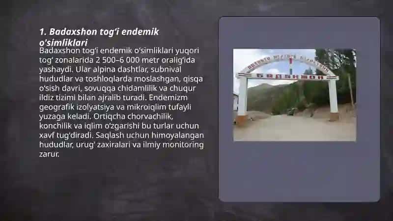Badaxshon togʻi endemik o'simliklari 3