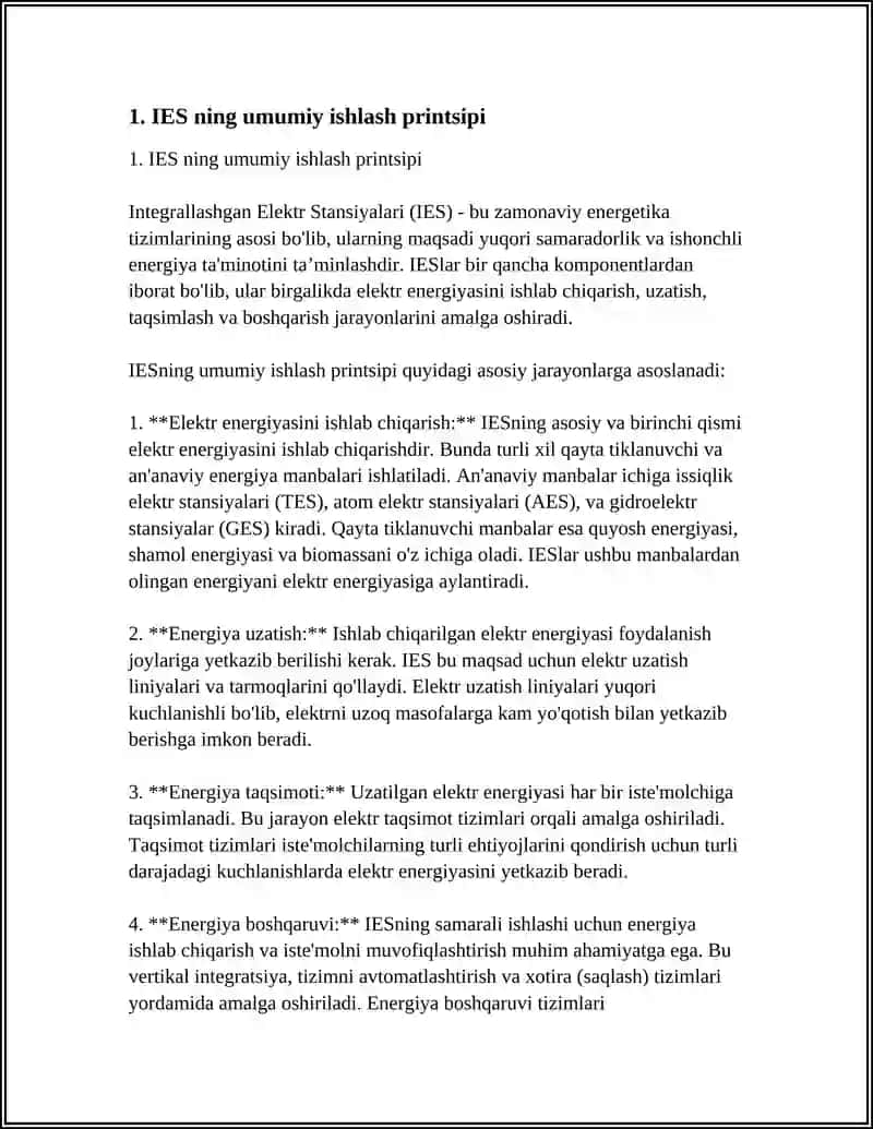 Integrallashgan Elektr Stansiyalari (IES) 3