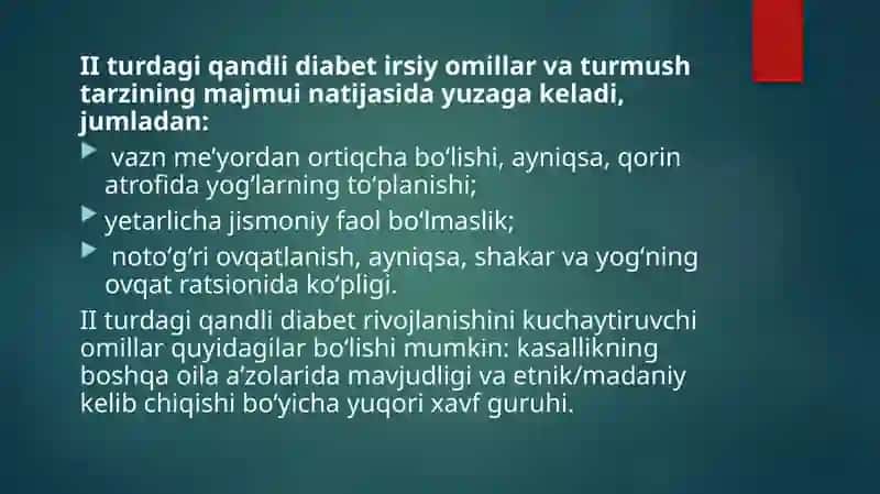 2-tip Qandli diabet 3