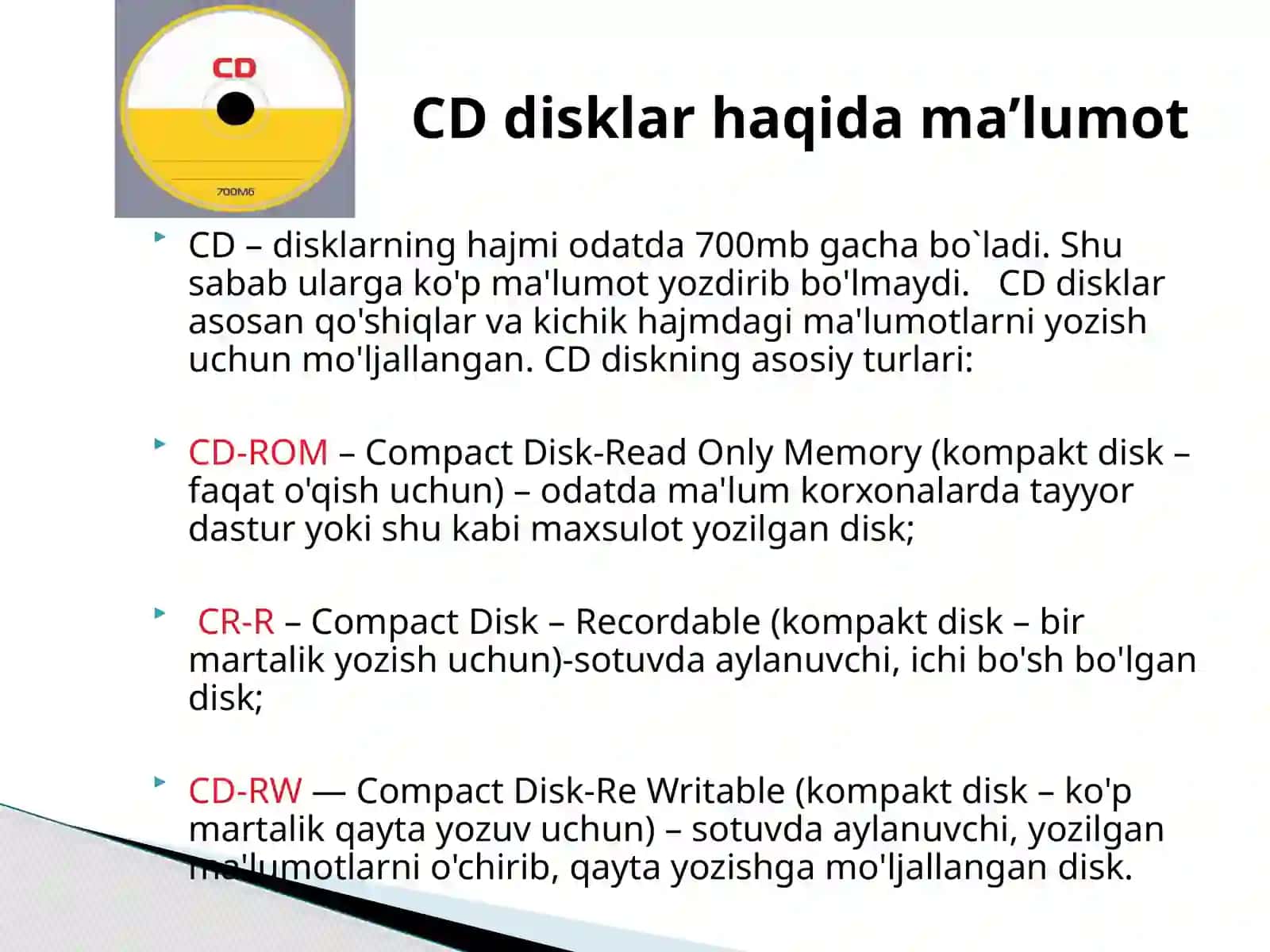 CD va DVD disklar va ularning konsepsiyasi 3