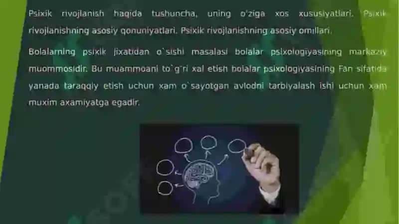 Psixik rivojlanish va uni davrlashtirish muammosi 3