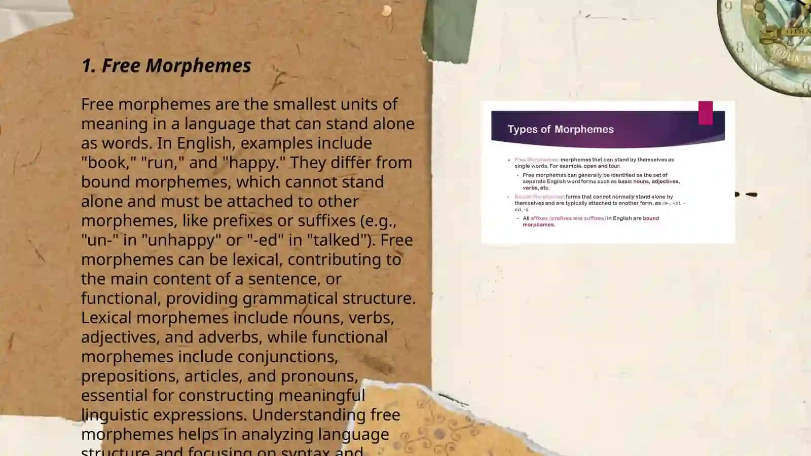 Morphemic structure of a language. Types of morphemes 3