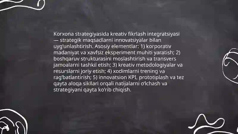 Korxonani boshqarishda kreativ fikrlash 3