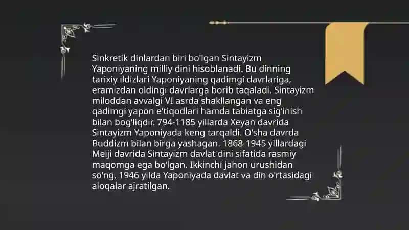 Sintaizm diniy falsafiy talimoti 3