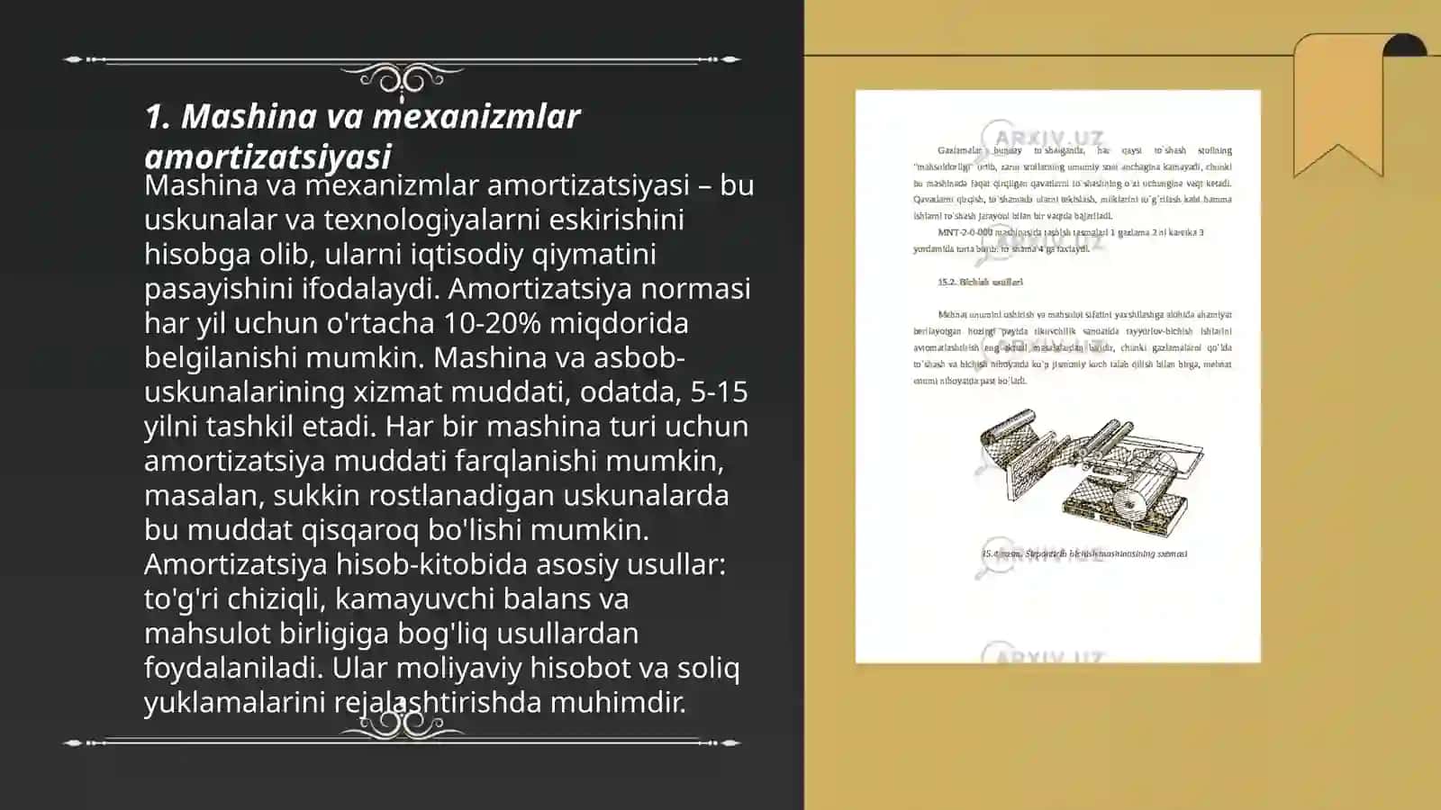 Mashina va mexanizmlar amortizatsiyasi 3