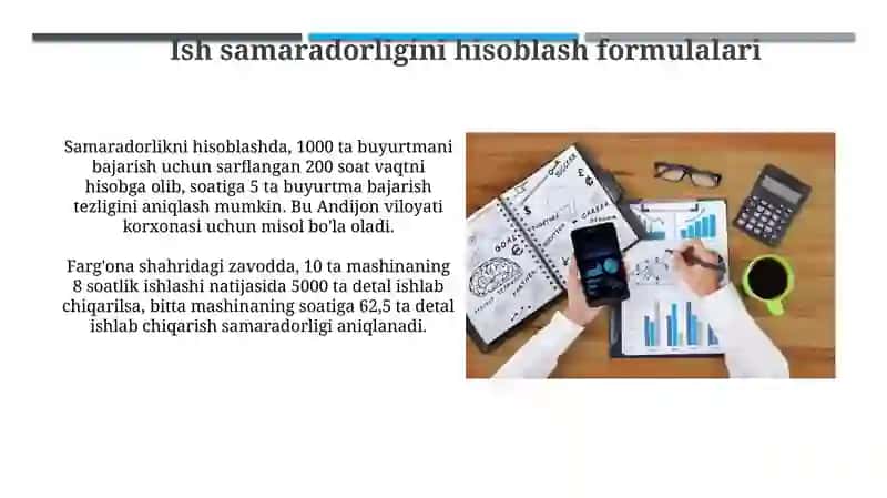 Korxonaning mahsuldorligini hisoblash 3