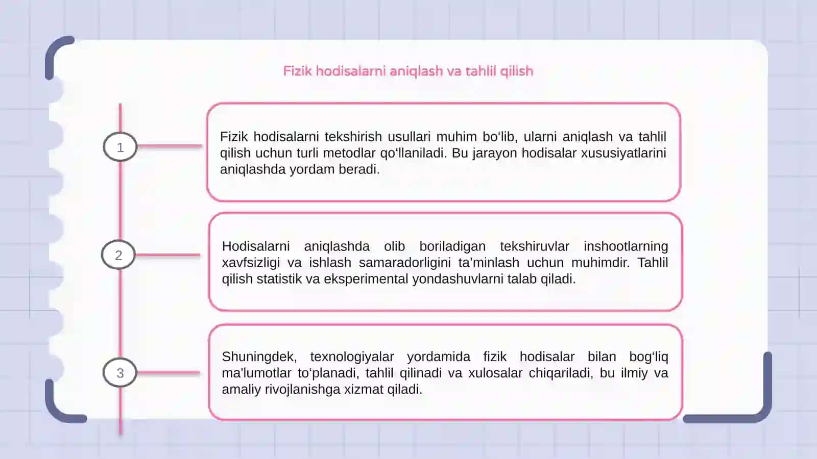 Fizik hodisalarni tekshirish usullari 3