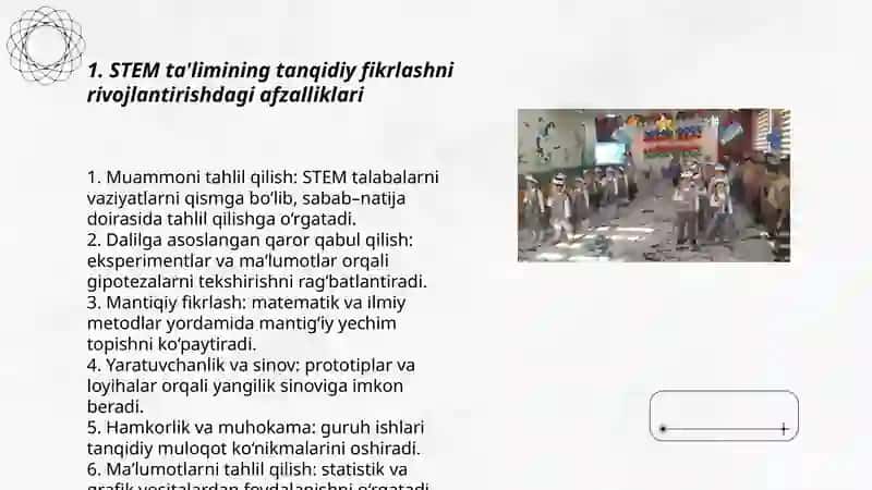STEM talimotining afzalliklari haqida 3