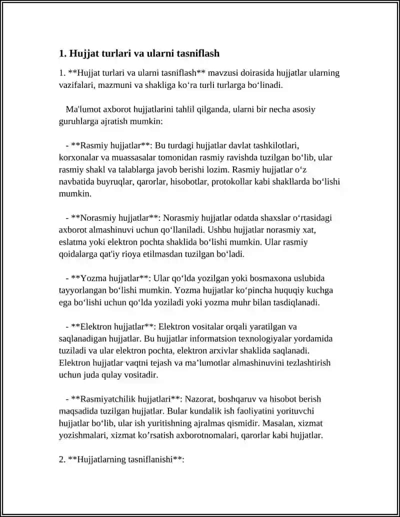 MAʼLUMOT AXBOROT HUJJATLARINI TAYYORLASH 3