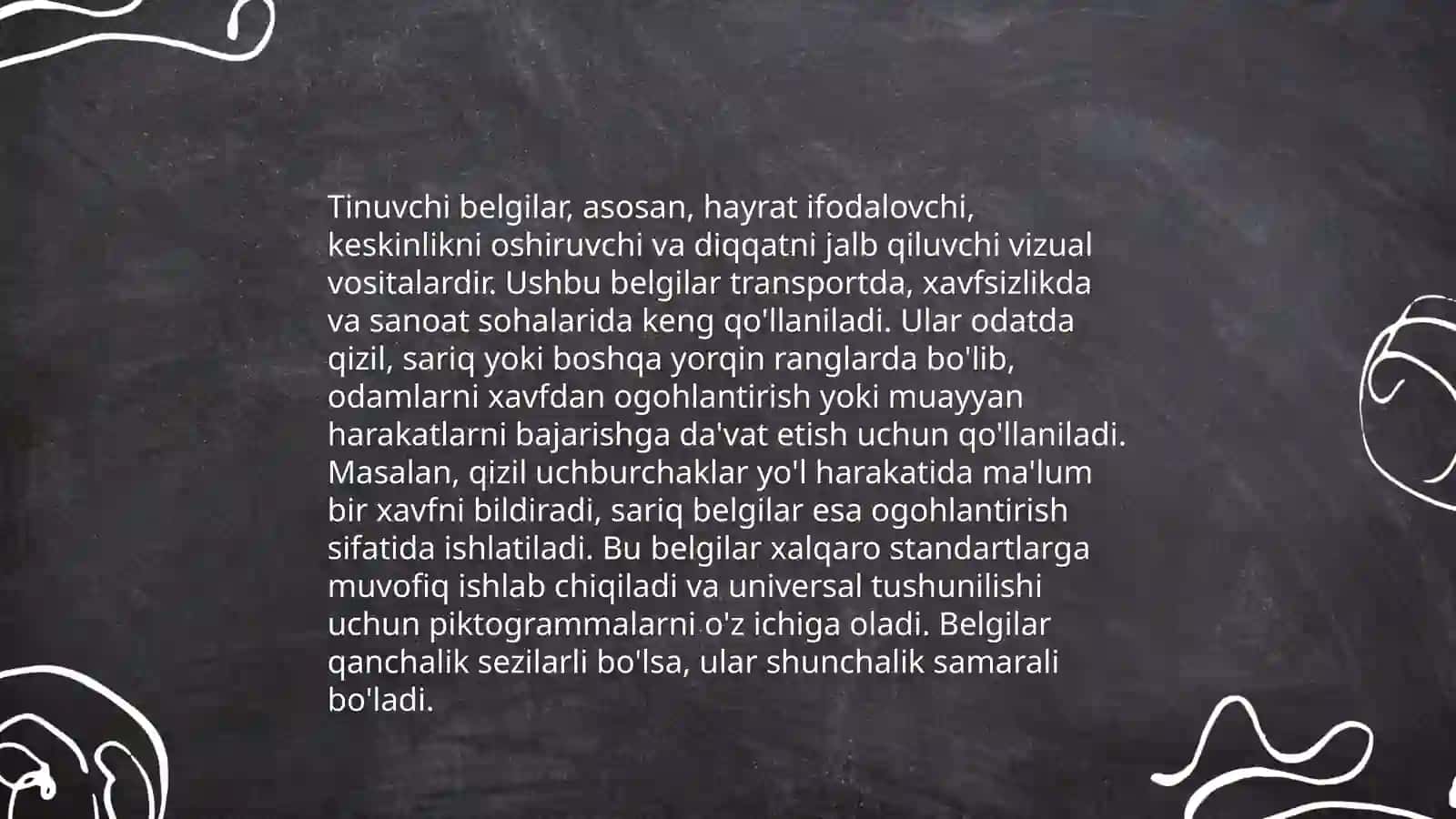 Tinuvchi belgilar 3