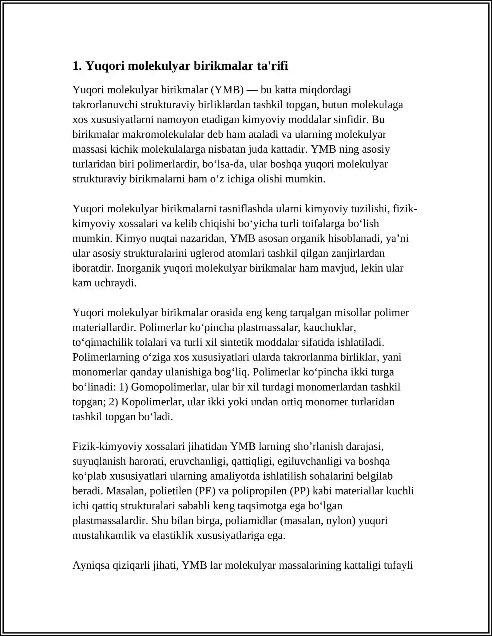 YUQORI MOLEKULYAR BIRIKMALAR ERITMALAR ULARNING XOSSALARI QONNING REOLOGIK XOSSALARI 3