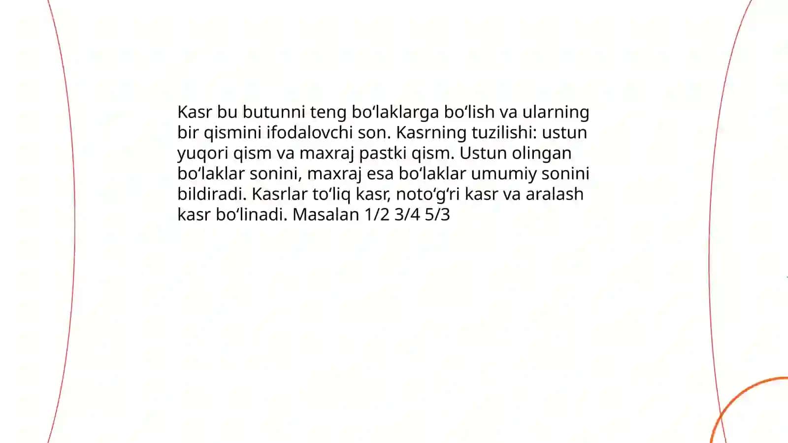 Kasrlar haqida umumiy tushuncha 3