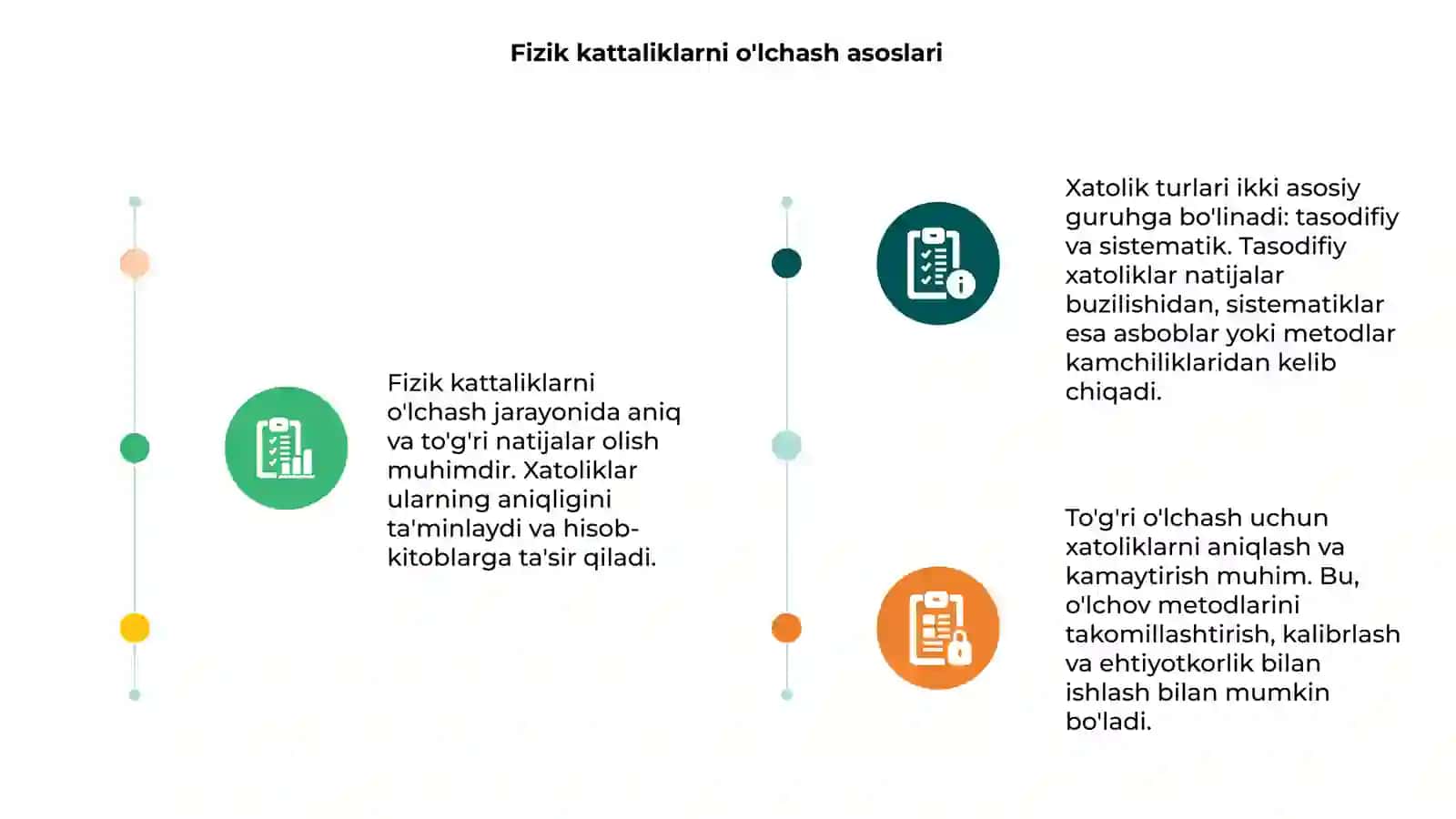 Fizik kattaliklarni o'lchash.Xatolik turlari 3
