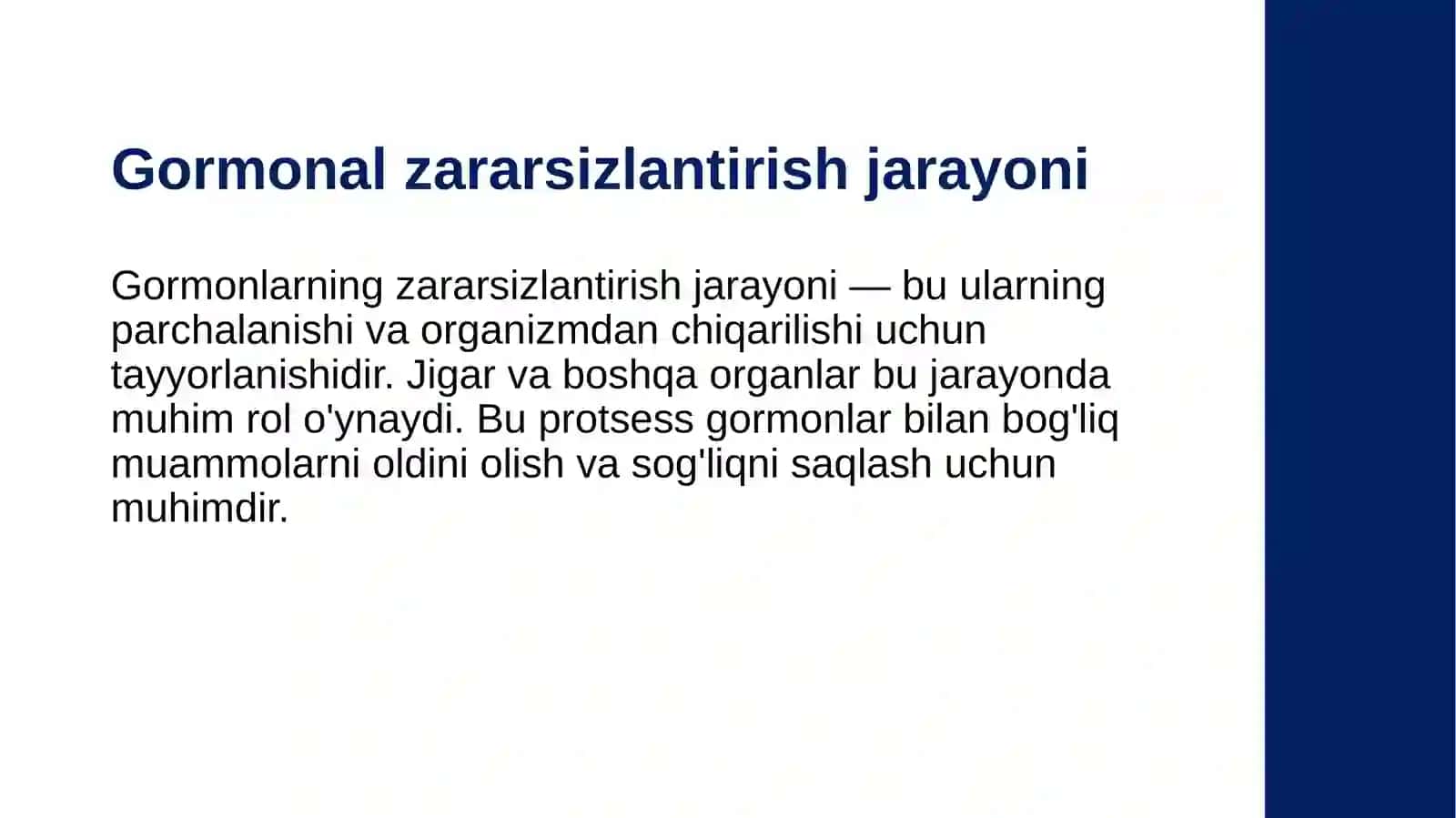 Jigarda gormonlarning zararsizlantirilishi, klinik ahamiyati 3