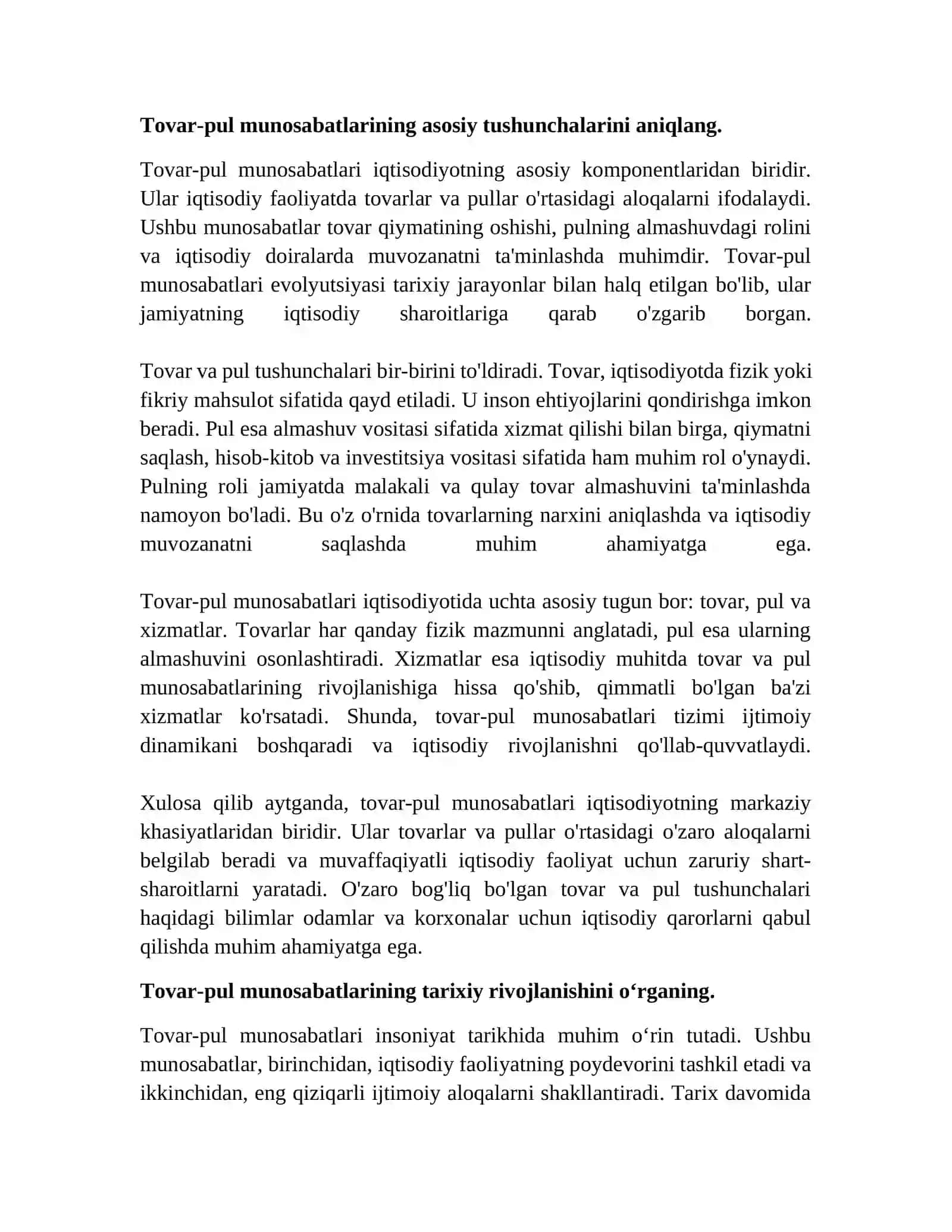 Tovar-pul munosabatlari 3