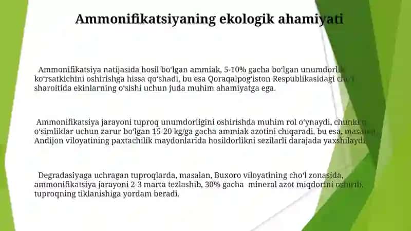 Ammonifikatsiya jarayoni 3