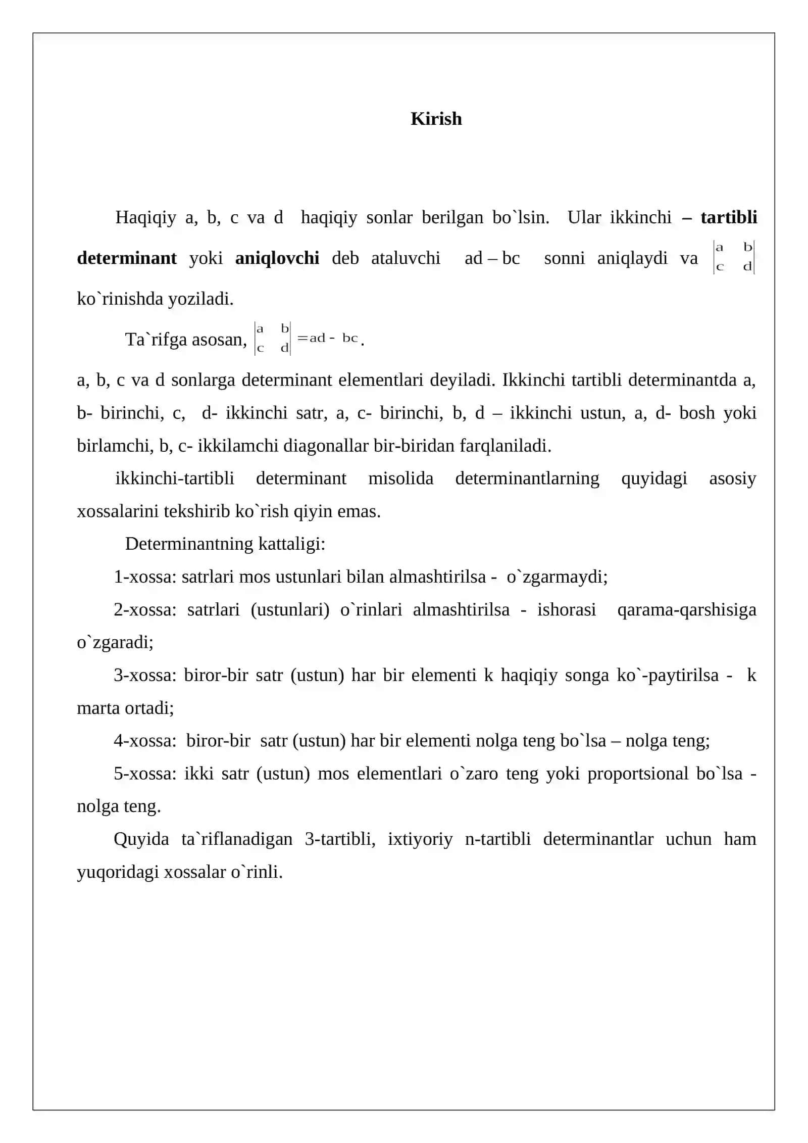 Oliy matematika fanidan Mustaqil ish 3